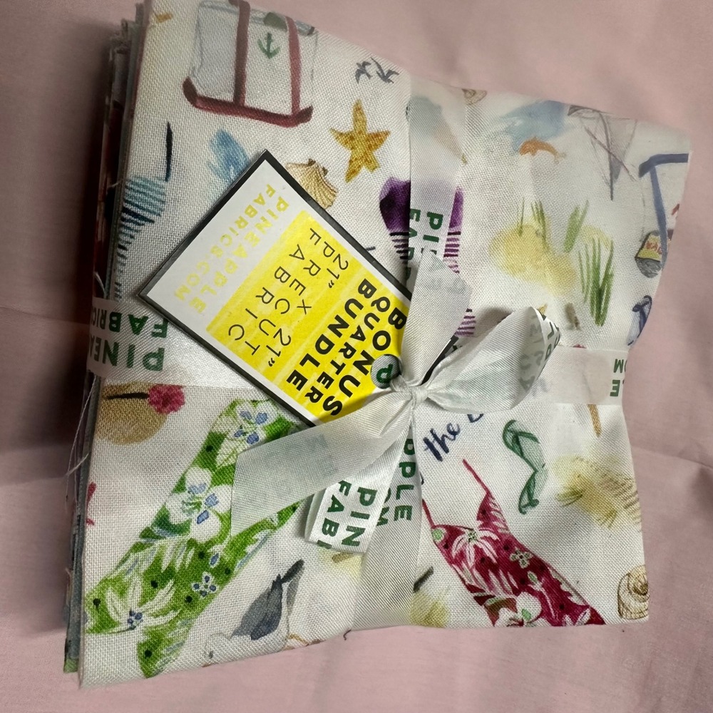 Pineapple Fabrics 8pc Fat Quarter Bundle 21x21 Beach Nautical Sunflower Cotton
